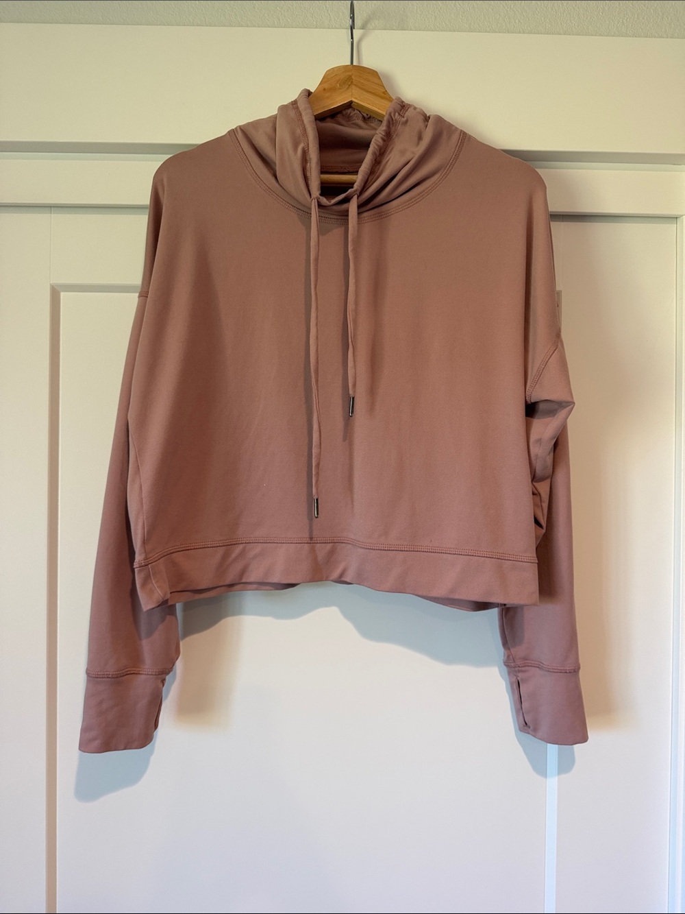 Fabletics Mauve Cropped Cowl-Neck Sweater